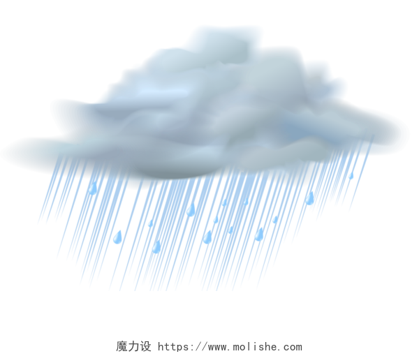云朵雨滴矢量图天气下雨素材